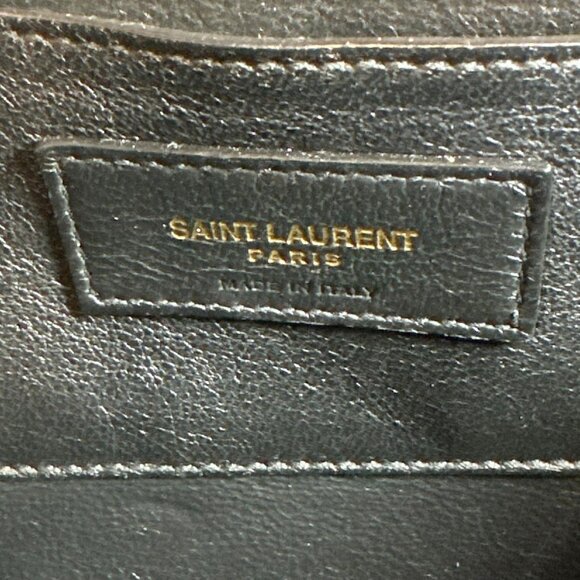 Yves Saint Laurent  Solferino Medium Leather Shoulder Bag Navy Blue - Picture 11 of 12